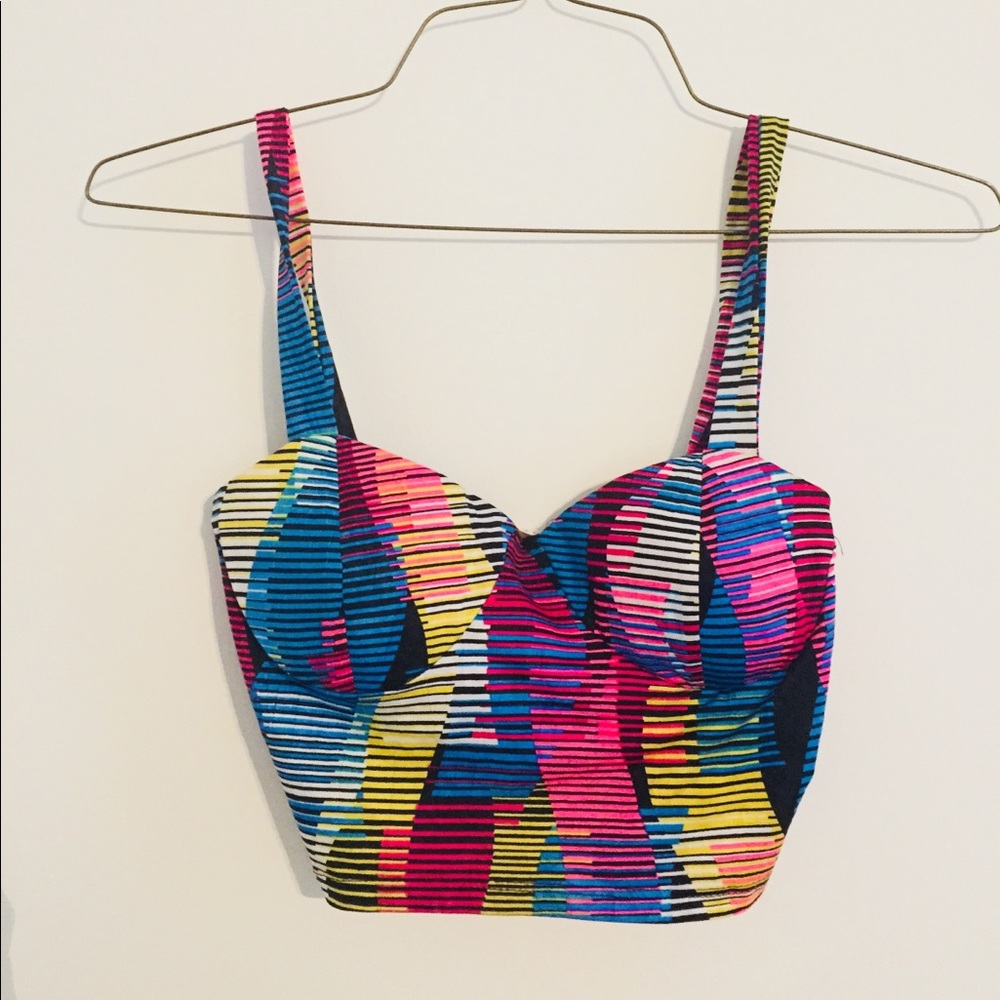 Bright and colorful cropped tank top